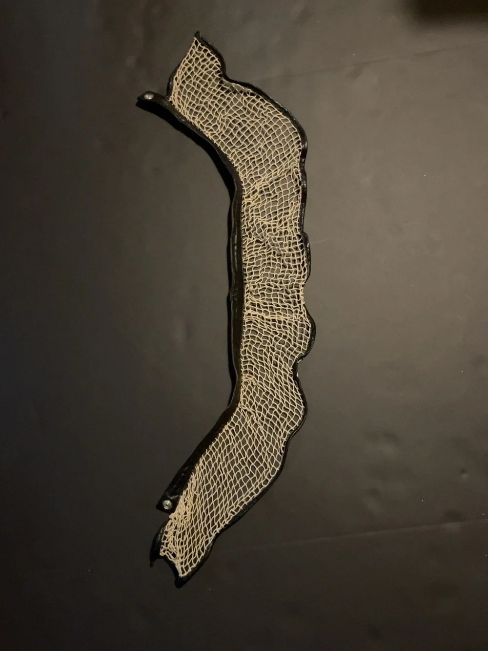 Vintage Alaïa Black Leather & Ivory Crochet Net Sculptural Peplum Belt – Rare